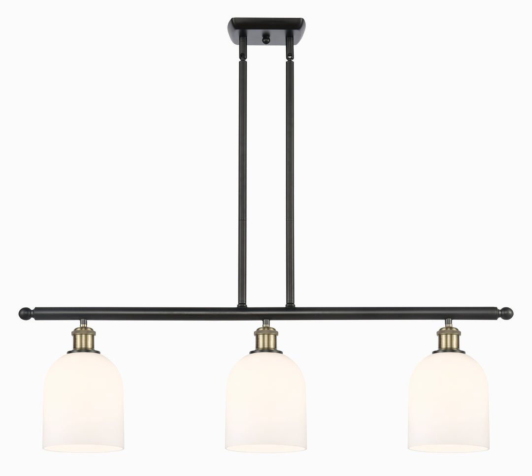 Innovations Lighting Bella 6" Island Light - Black Antique Brass Linear Chandeliers Innovations Lighting White ; Glass Type: White  