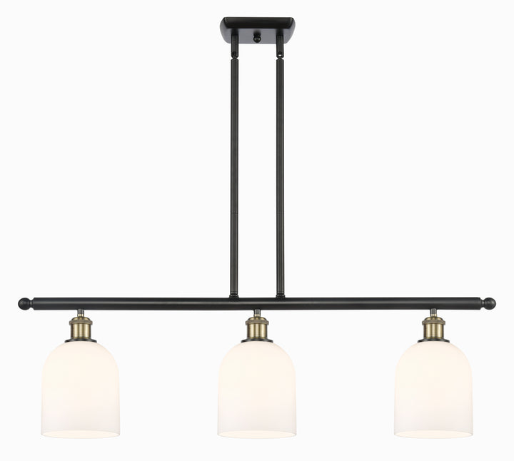 Innovations Lighting Bella 6" Island Light - Black Antique Brass Linear Chandeliers Innovations Lighting White ; Glass Type: White  