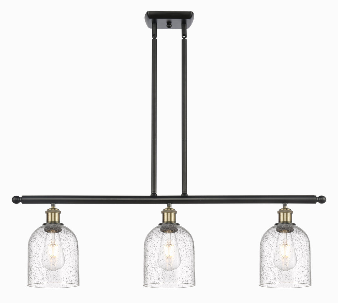 Innovations Lighting Bella 6" Island Light - Black Antique Brass Linear Chandeliers Innovations Lighting Seedy ; Glass Type: Transparent  