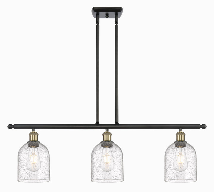 Innovations Lighting Bella 6" Island Light - Black Antique Brass Linear Chandeliers Innovations Lighting Seedy ; Glass Type: Transparent  