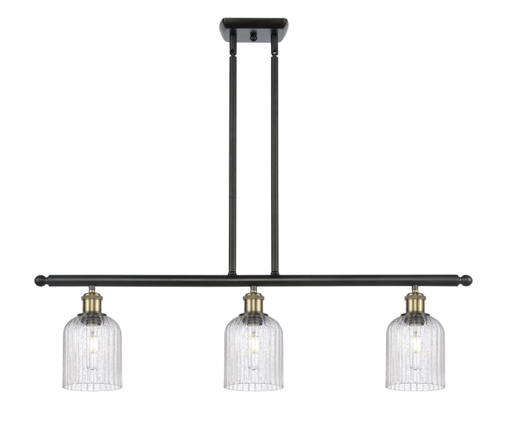 Innovations Lighting Bridal Veil 5" Island Light - Black Antique Brass Linear Chandeliers Innovations Lighting Seedy ; Glass Type: Seedy; Ribbed  