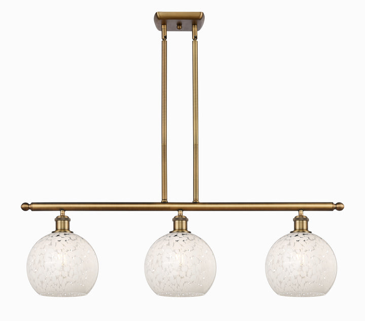 Innovations Lighting White Mouchette 8" Island Light - Brushed Brass Linear Chandeliers Innovations Lighting   