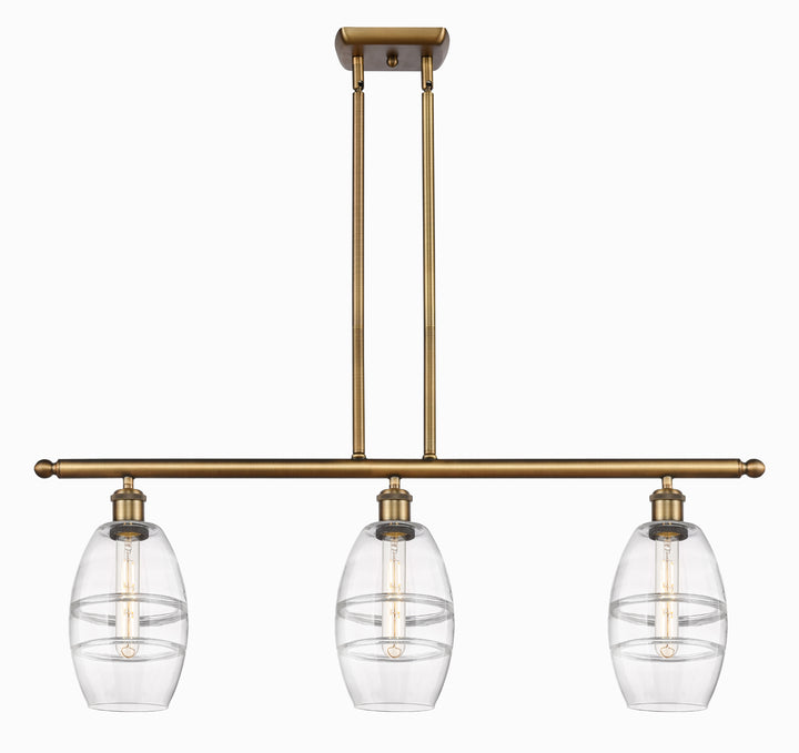 Innovations Lighting Vaz 6" Island Light - Brushed Brass Linear Chandeliers Innovations Lighting Clear ; Glass Type: Clear  