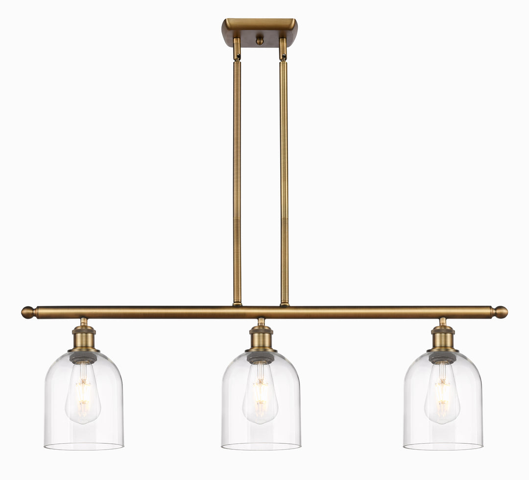 Innovations Lighting Bella 6" Island Light - Brushed Brass Linear Chandeliers Innovations Lighting Clear ; Glass Type: Clear  