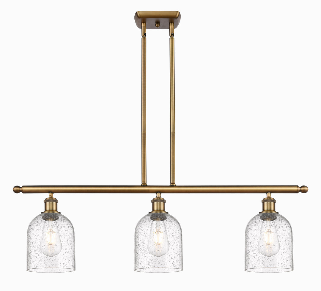 Innovations Lighting Bella 6" Island Light - Brushed Brass Linear Chandeliers Innovations Lighting Seedy ; Glass Type: Transparent  