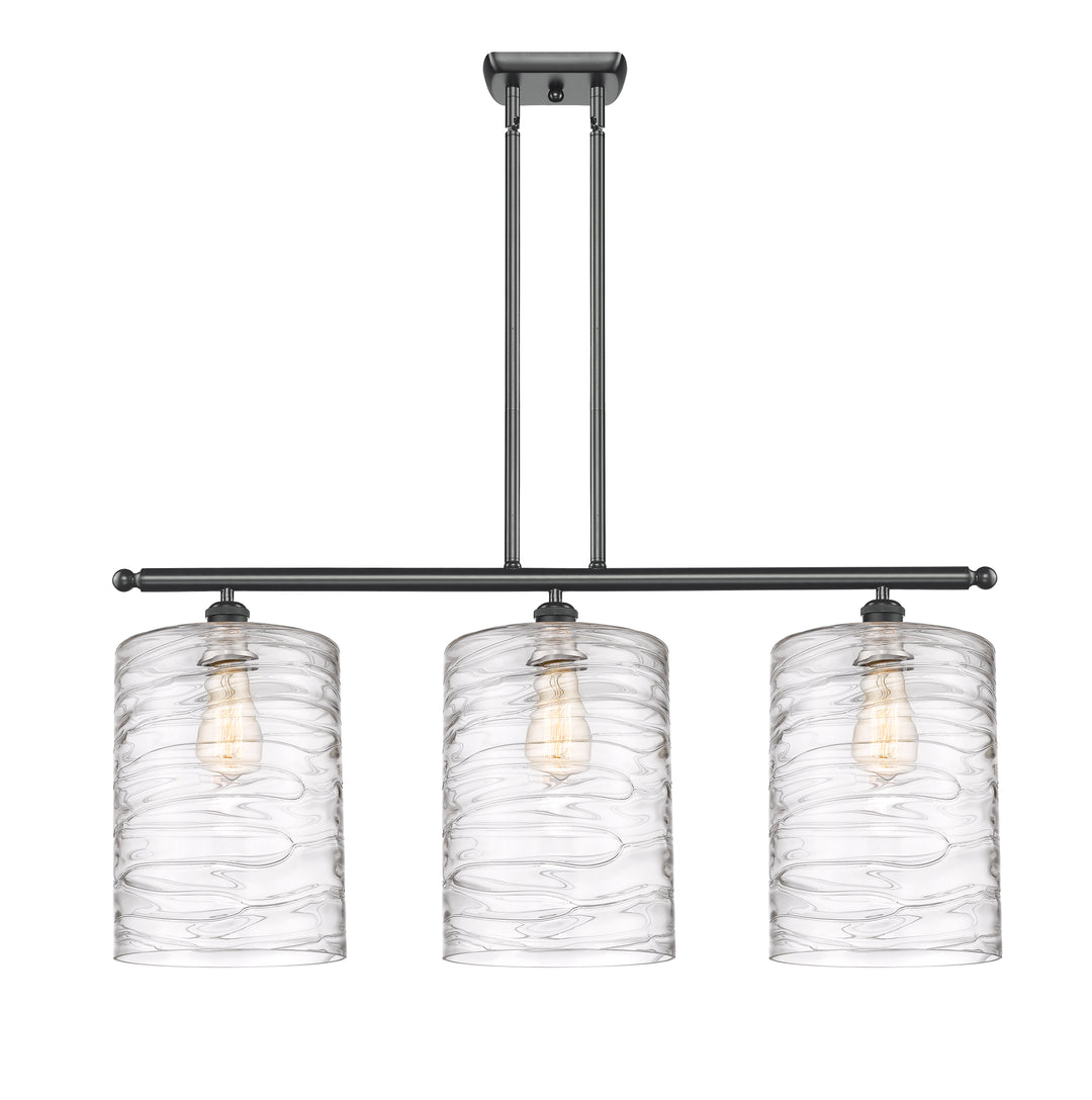 Innovations Lighting Cobbleskill 9" Island Light - Matte Black Linear Chandeliers Innovations Lighting Deco Swirl ; Glass Type: Clear  