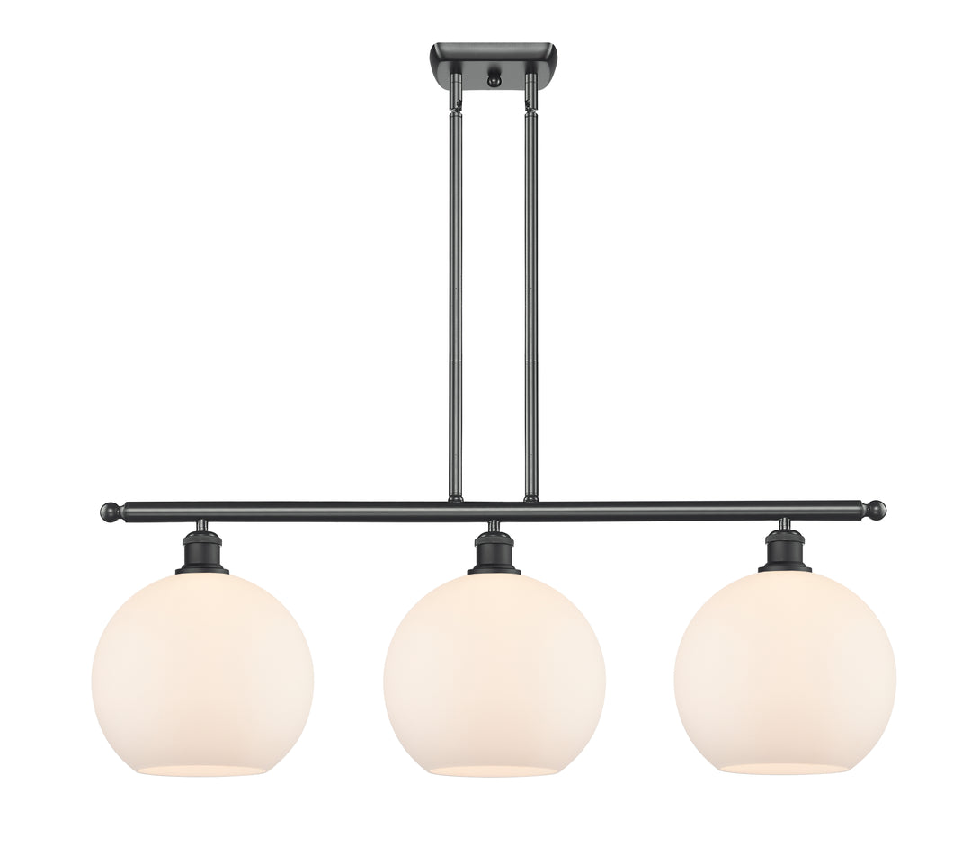 Innovations Lighting Athens 10" Island Light - Matte Black Linear Chandeliers Innovations Lighting Matte White ; Glass Type: White  