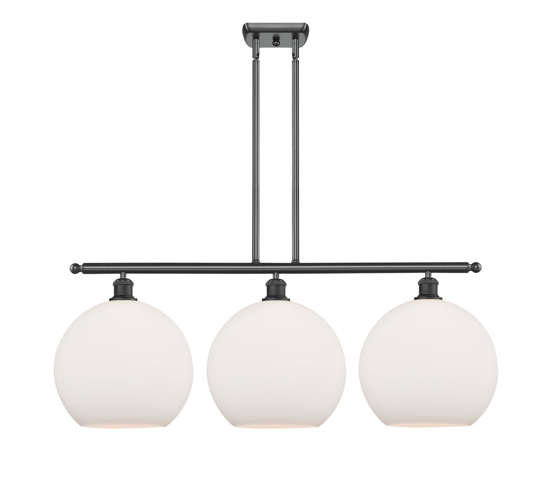 Innovations Lighting Athens 12" Island Light - Matte Black Linear Chandeliers Innovations Lighting Matte White ; Glass Type: White  