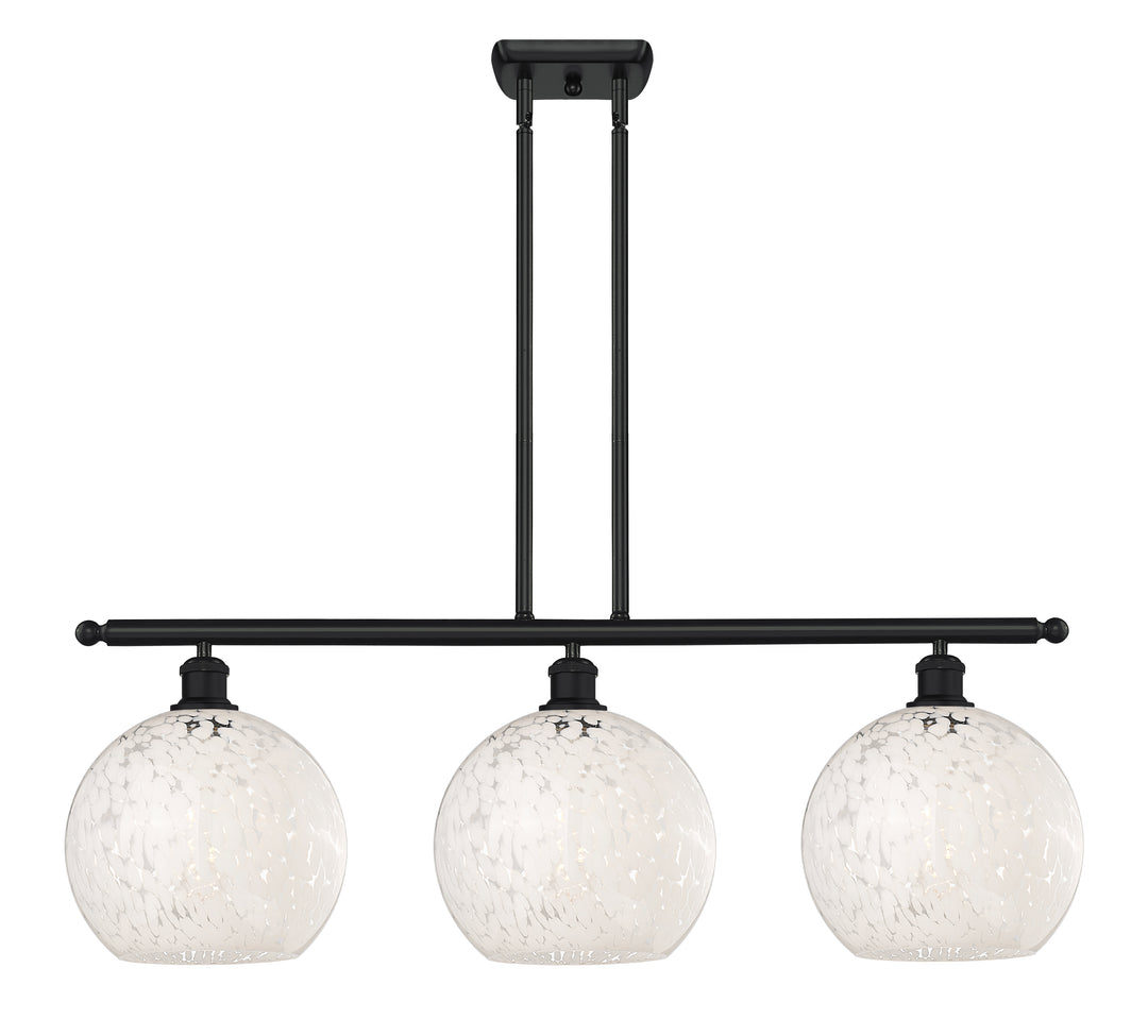 Innovations Lighting White Mouchette 10" Island Light - Matte Black Linear Chandeliers Innovations Lighting   