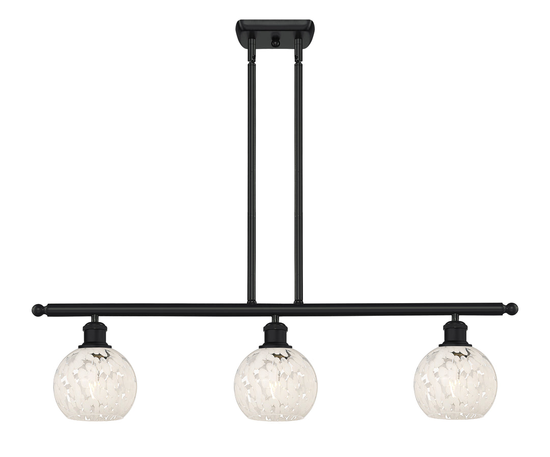 Innovations Lighting White Mouchette 6" Island Light - Matte Black Linear Chandeliers Innovations Lighting   