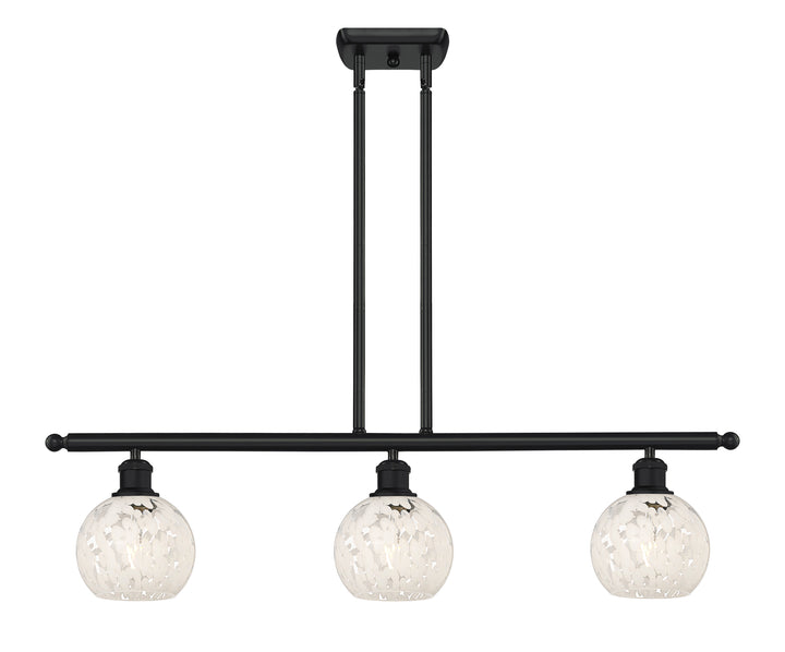 Innovations Lighting White Mouchette 6" Island Light - Matte Black Linear Chandeliers Innovations Lighting   