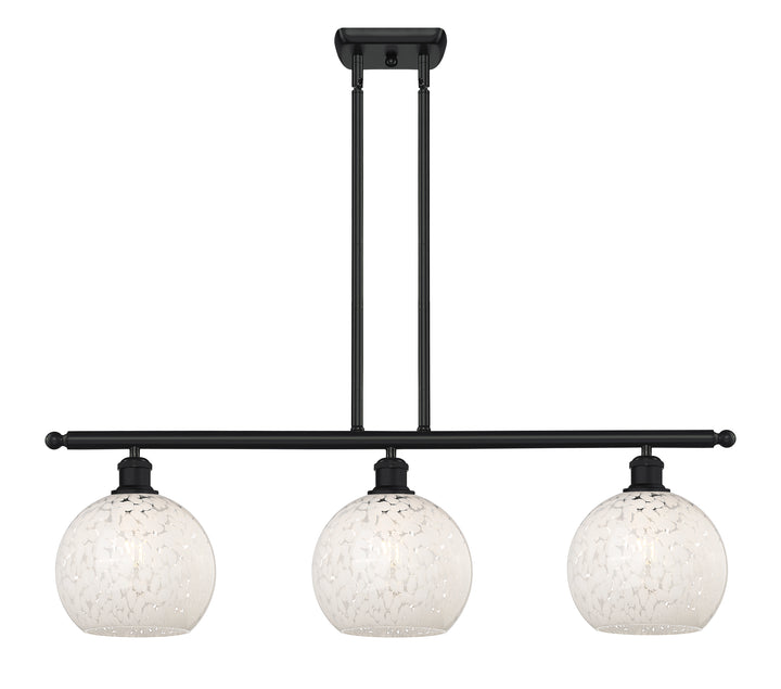 Innovations Lighting White Mouchette 8" Island Light - Matte Black Linear Chandeliers Innovations Lighting   