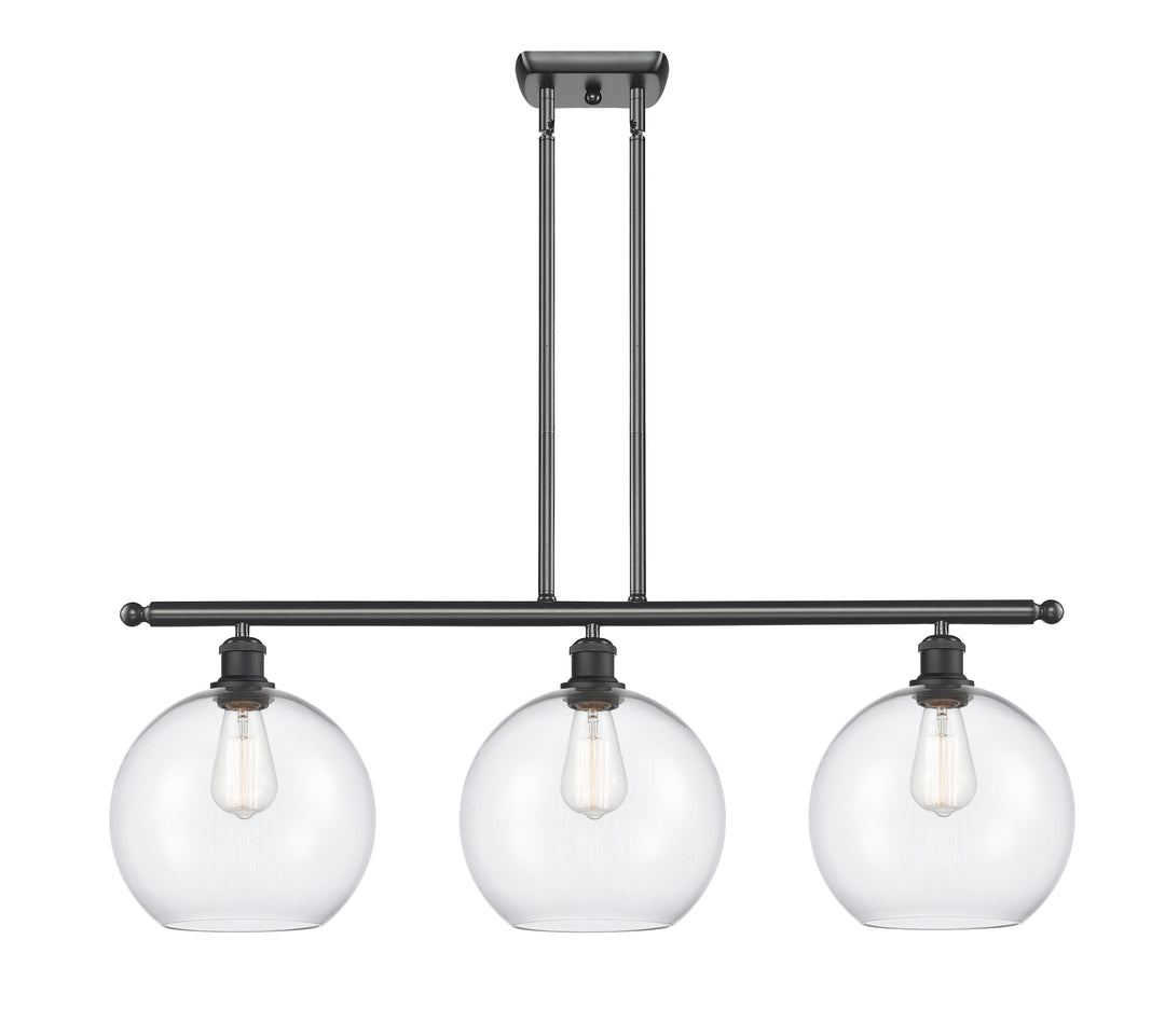 Innovations Lighting Athens 10" Island Light - Matte Black Linear Chandeliers Innovations Lighting Clear ; Glass Type: Clear  