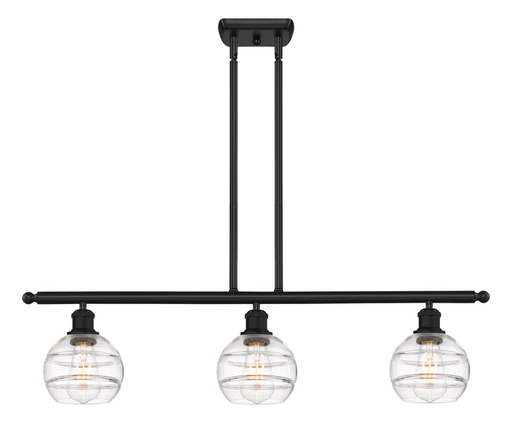 Innovations Lighting Rochester 6" Island Light - Matte Black Linear Chandeliers Innovations Lighting   