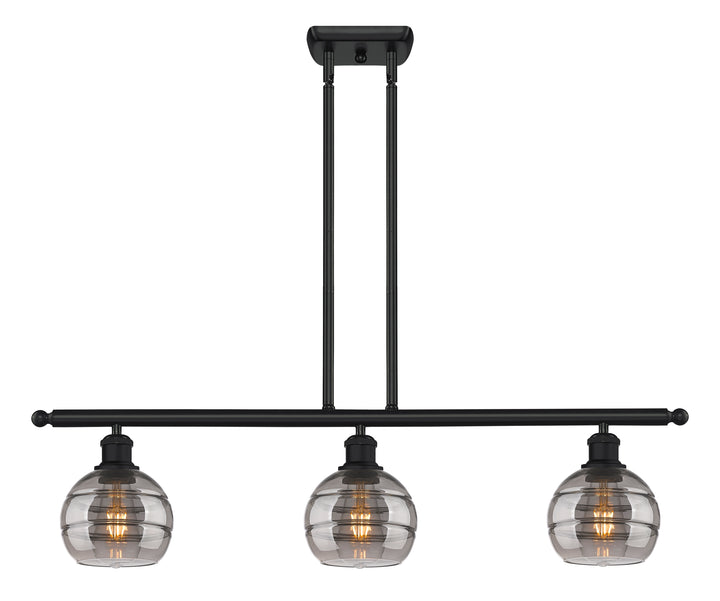 Innovations Lighting Rochester 6" Island Light - Matte Black Linear Chandeliers Innovations Lighting   