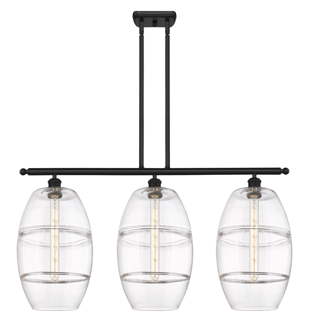 Innovations Lighting Vaz 10" Island Light - Matte Black Linear Chandeliers Innovations Lighting Clear ; Glass Type: Clear  