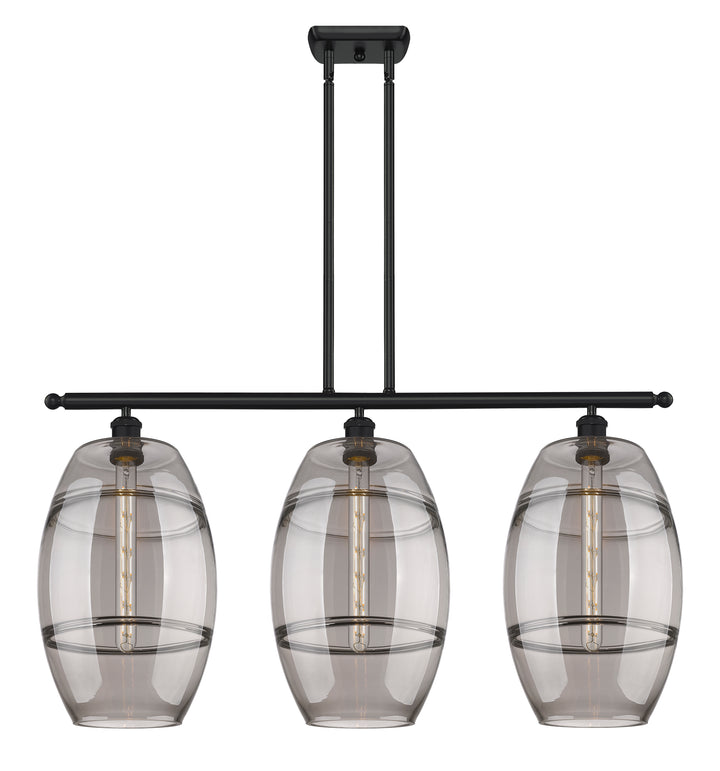 Innovations Lighting Vaz 10" Island Light - Matte Black Linear Chandeliers Innovations Lighting Light Smoke ; Glass Type: Smoked  