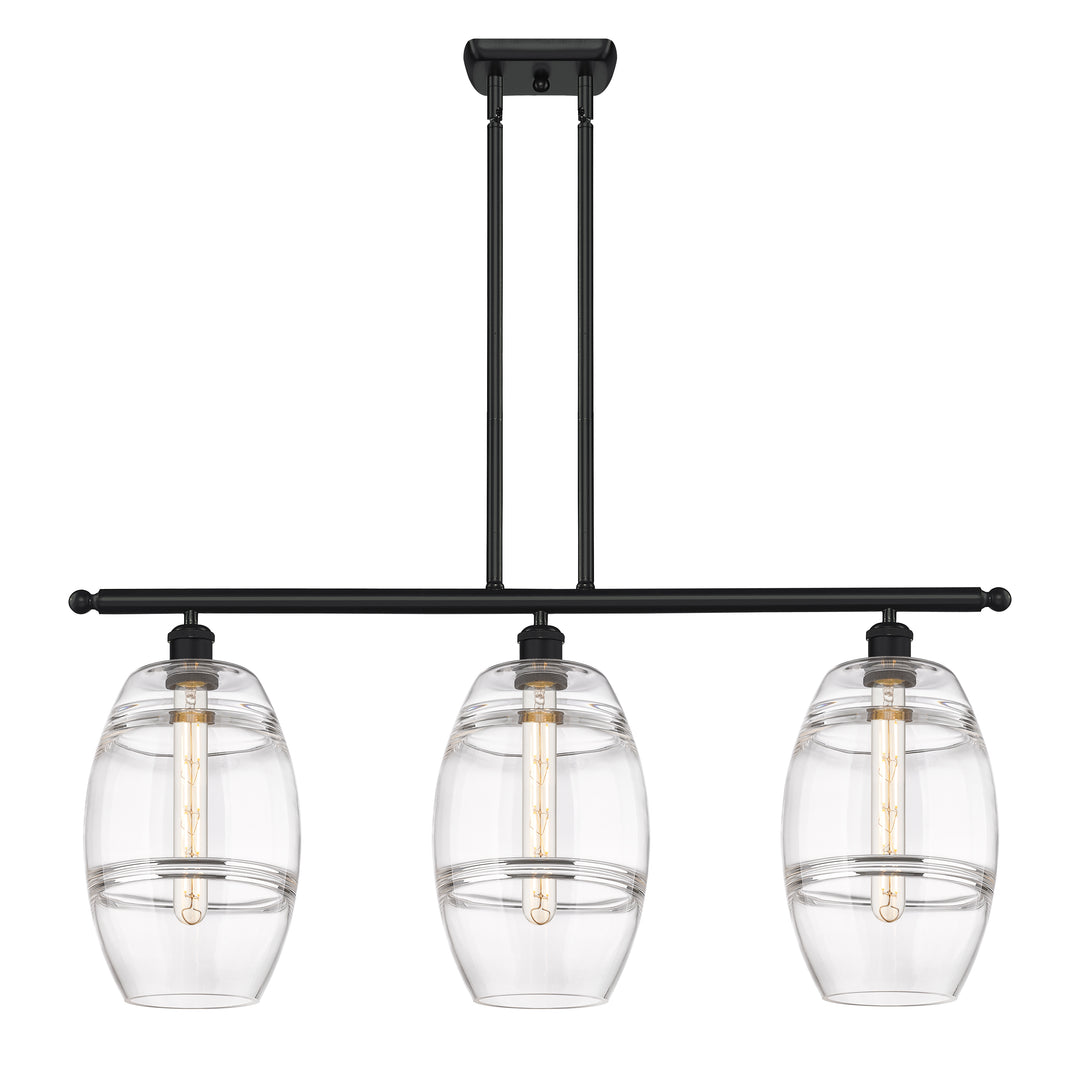 Innovations Lighting Vaz 8" Island Light - Matte Black Linear Chandeliers Innovations Lighting Clear ; Glass Type: Clear  