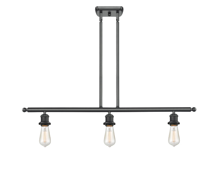 Innovations Lighting Bare Bulb Island Light - Matte Black Linear Chandeliers Innovations Lighting   