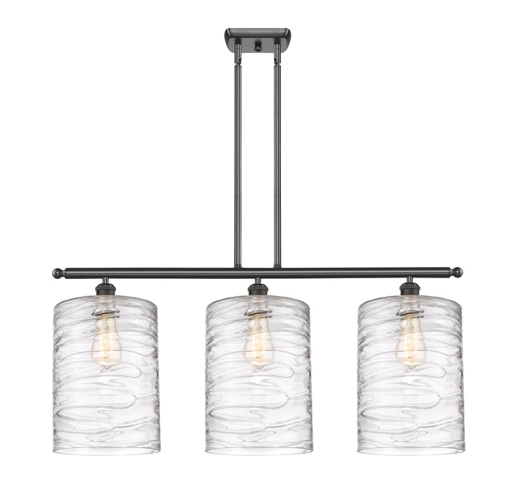 Innovations Lighting Cobbleskill 9" Island Light - Oil Rubbed Bronze Linear Chandeliers Innovations Lighting Deco Swirl ; Glass Type: Clear  