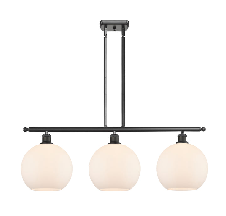 Innovations Lighting Athens 10" Island Light - Oil Rubbed Bronze Linear Chandeliers Innovations Lighting Matte White ; Glass Type: White  