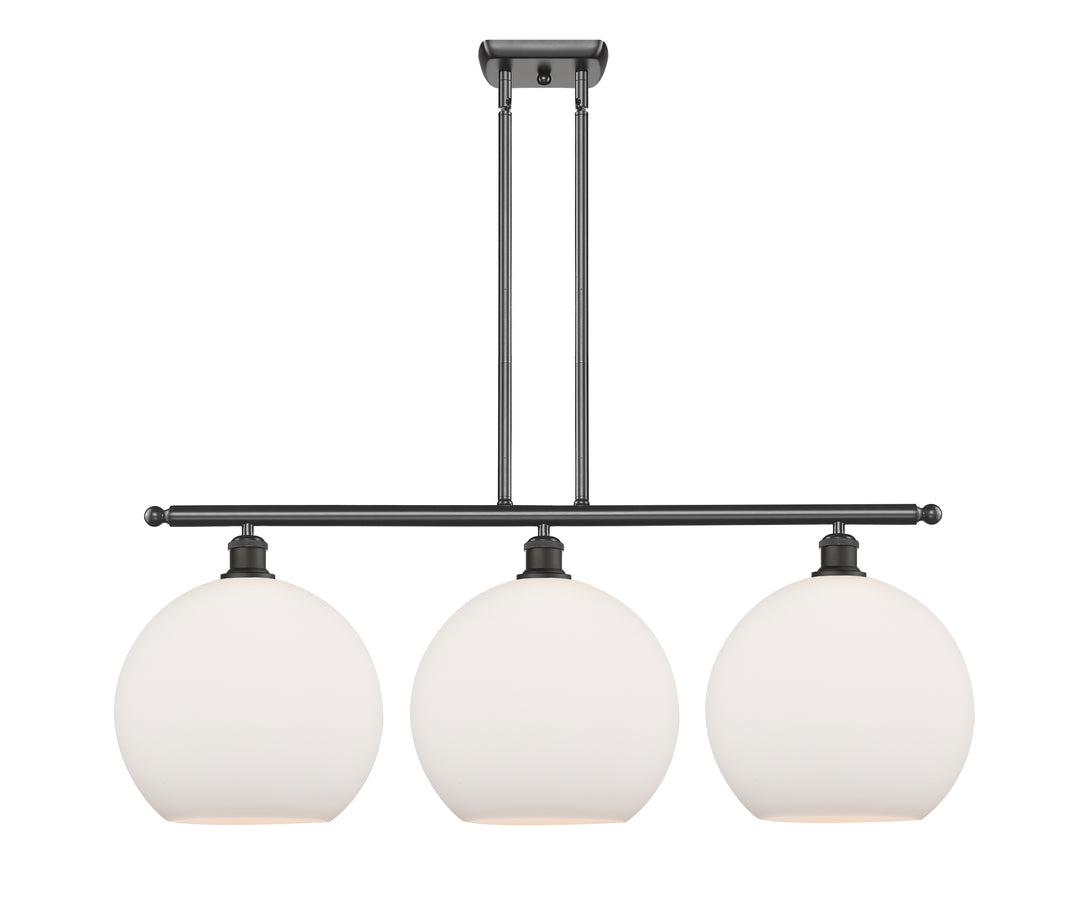 Innovations Lighting Athens 12" Island Light - Oil Rubbed Bronze Linear Chandeliers Innovations Lighting Matte White ; Glass Type: White  