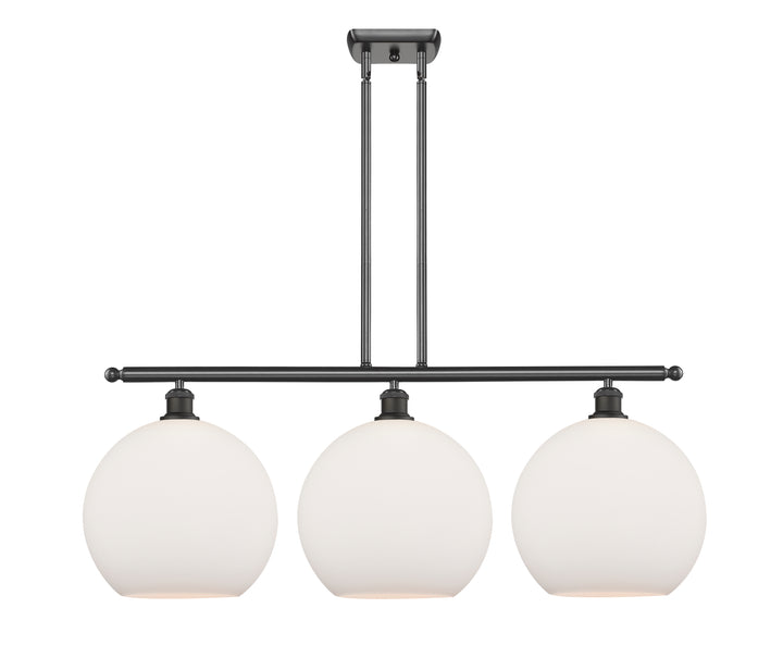 Innovations Lighting Athens 12" Island Light - Oil Rubbed Bronze Linear Chandeliers Innovations Lighting Matte White ; Glass Type: White  