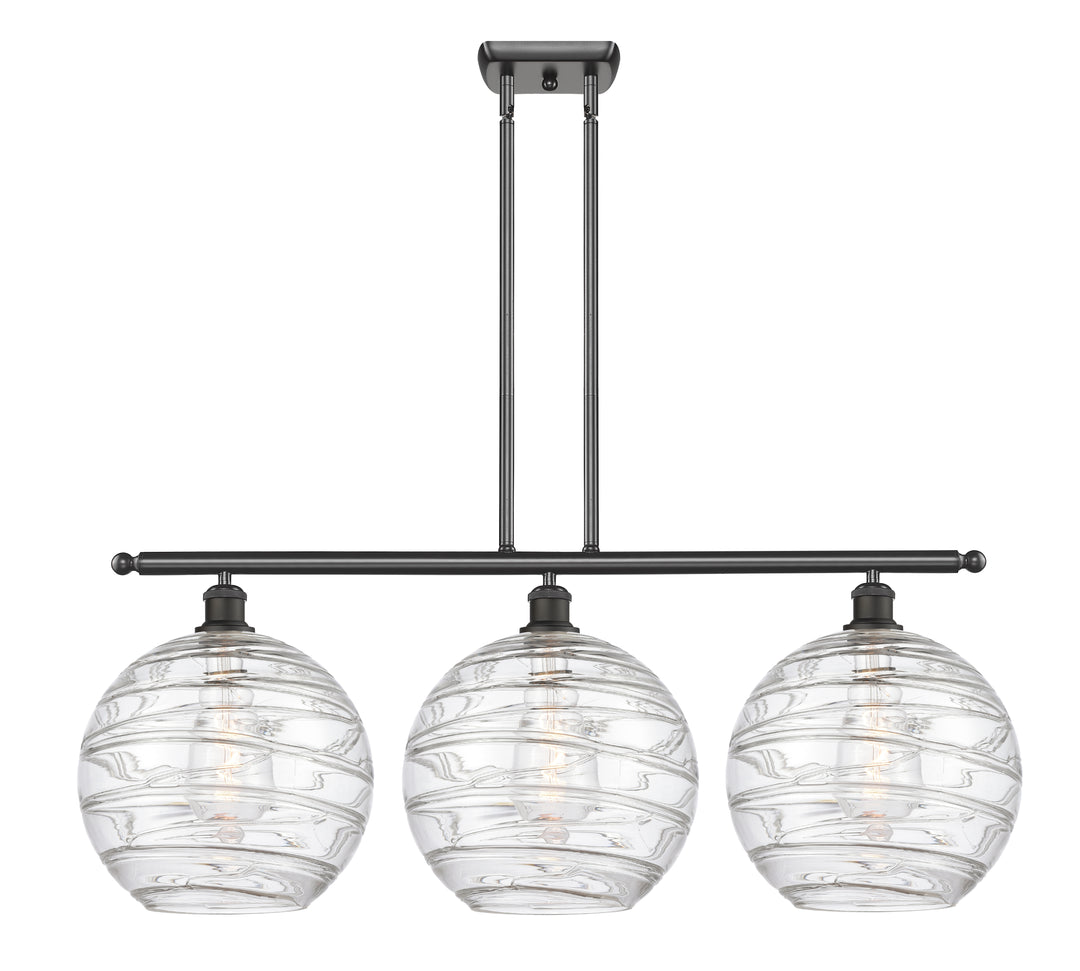 Innovations Lighting Athens Deco Swirl 12" Island Light - Oil Rubbed Bronze Linear Chandeliers Innovations Lighting Clear Deco Swirl ; Glass Type: Transparent  