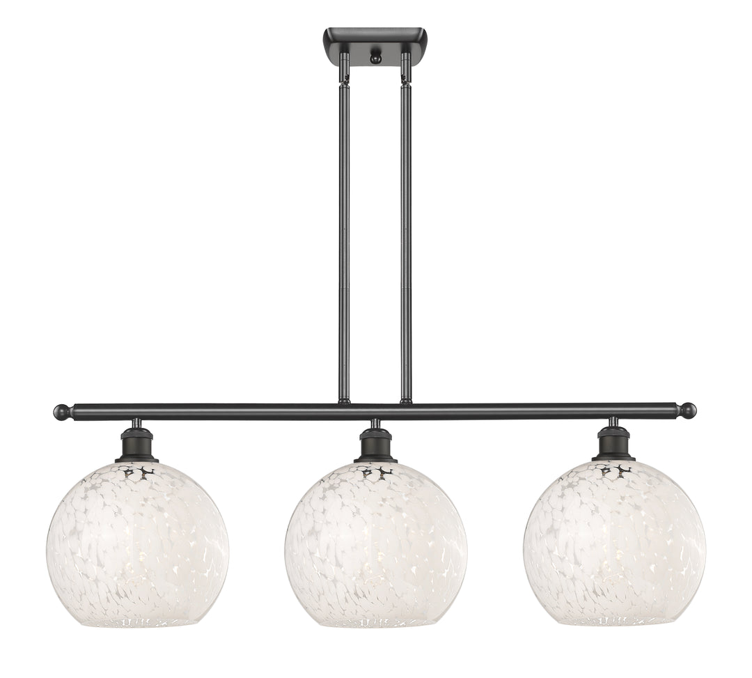 Innovations Lighting White Mouchette 10" Island Light - Oil Rubbed Bronze Linear Chandeliers Innovations Lighting   