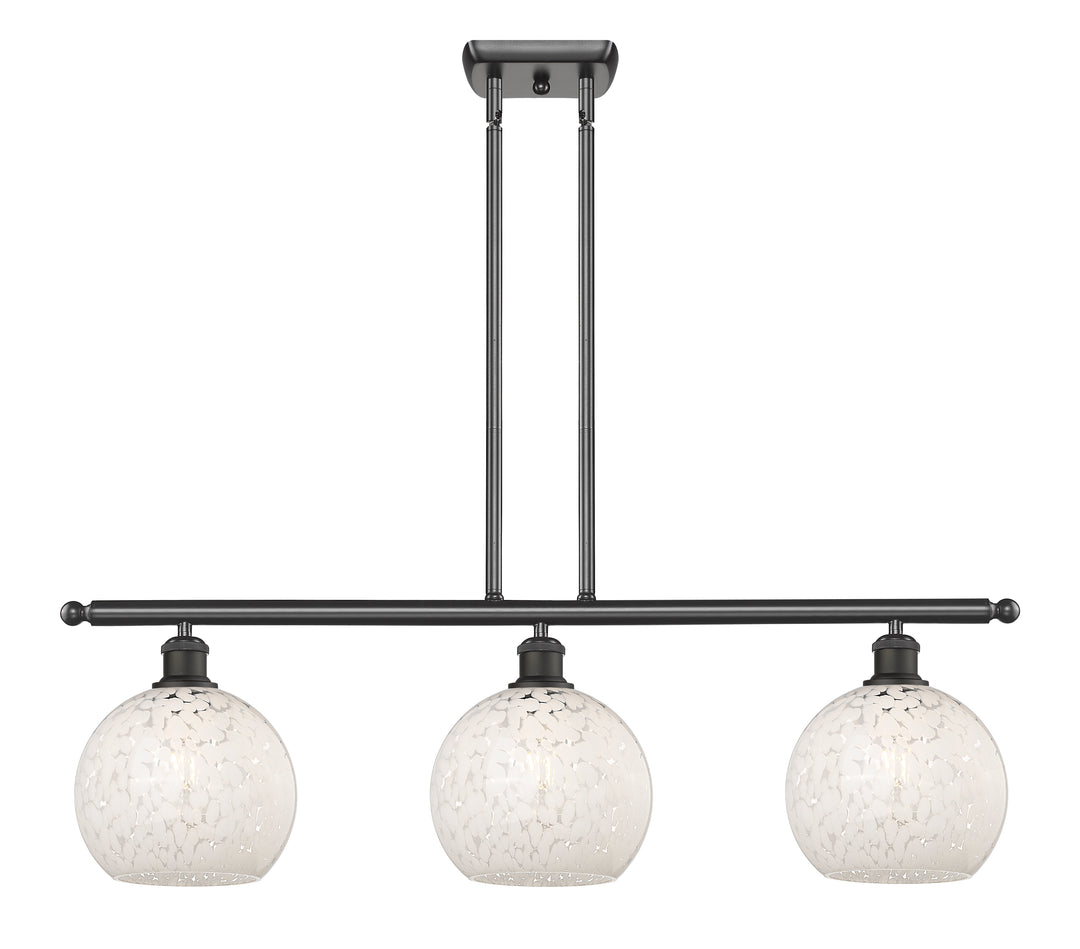 Innovations Lighting White Mouchette 8" Island Light - Oil Rubbed Bronze Linear Chandeliers Innovations Lighting   