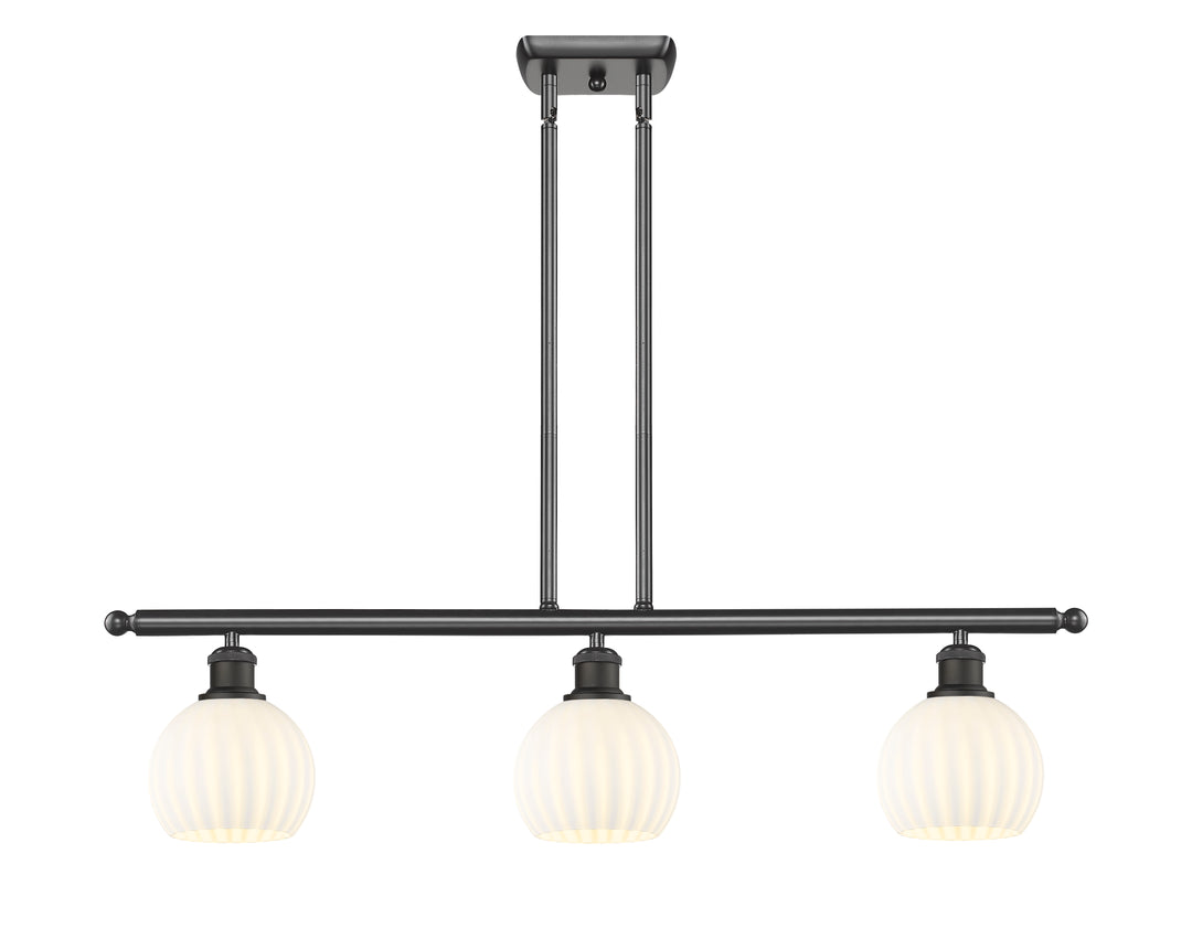 Innovations Lighting White Venetian 6" Island Light - Oil Rubbed Bronze Linear Chandeliers Innovations Lighting   