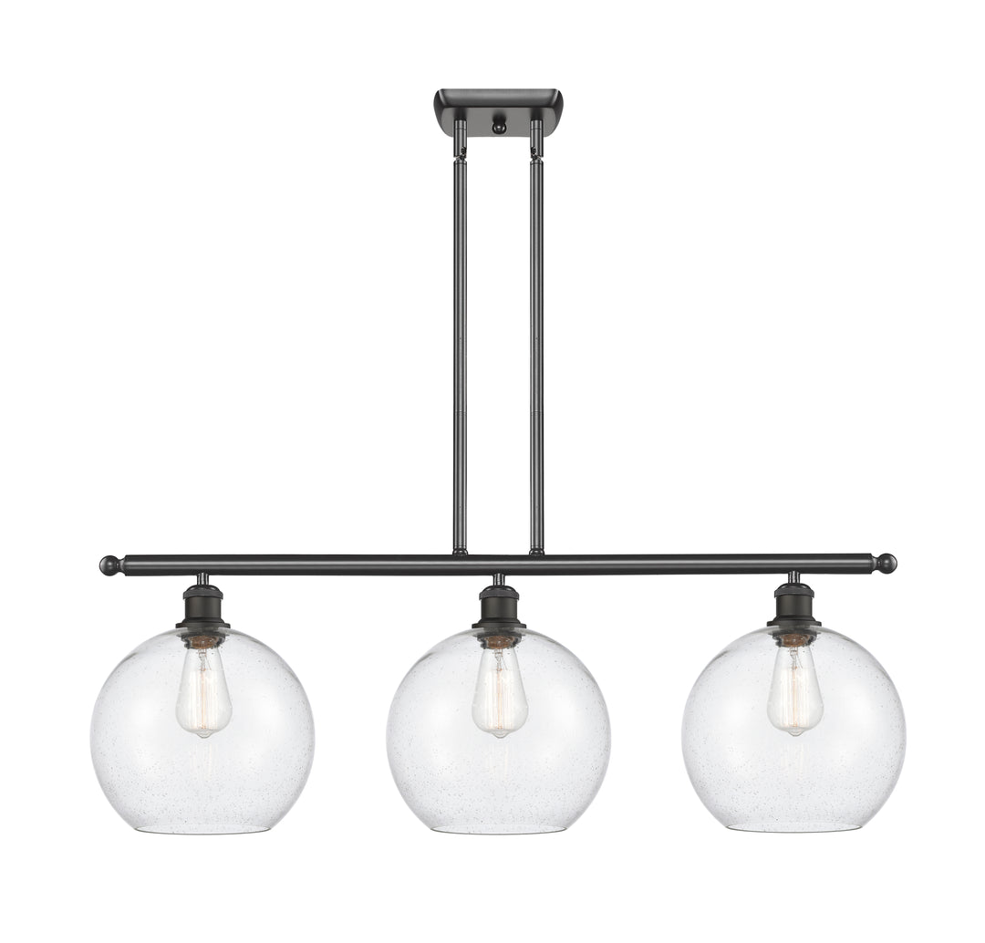 Innovations Lighting Athens 10" Island Light - Oil Rubbed Bronze Linear Chandeliers Innovations Lighting Seedy ; Glass Type: Seeded  