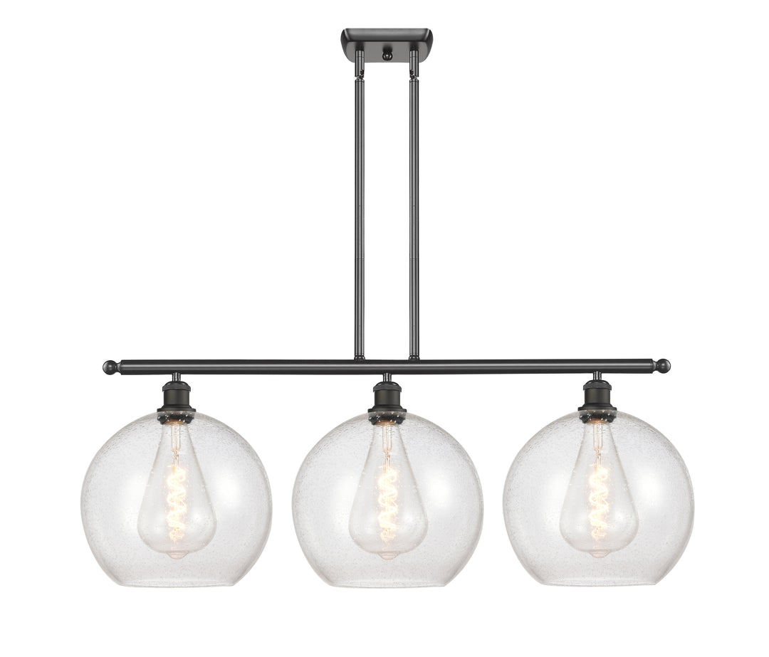 Innovations Lighting Athens 12" Island Light - Oil Rubbed Bronze Linear Chandeliers Innovations Lighting Seedy ; Glass Type: Seeded  