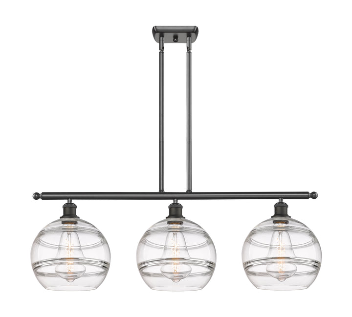 Innovations Lighting Rochester 10" Island Light - Oil Rubbed Bronze Linear Chandeliers Innovations Lighting Clear ; Glass Type: Clear  