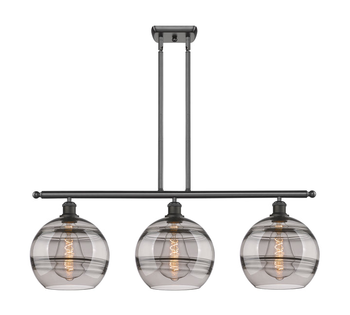 Innovations Lighting Rochester 10" Island Light - Oil Rubbed Bronze Linear Chandeliers Innovations Lighting Light Smoke ; Glass Type: Smoked  