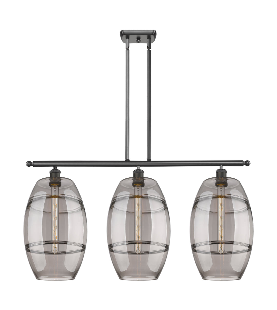 Innovations Lighting Vaz 10" Island Light - Oil Rubbed Bronze Linear Chandeliers Innovations Lighting Light Smoke ; Glass Type: Smoked  