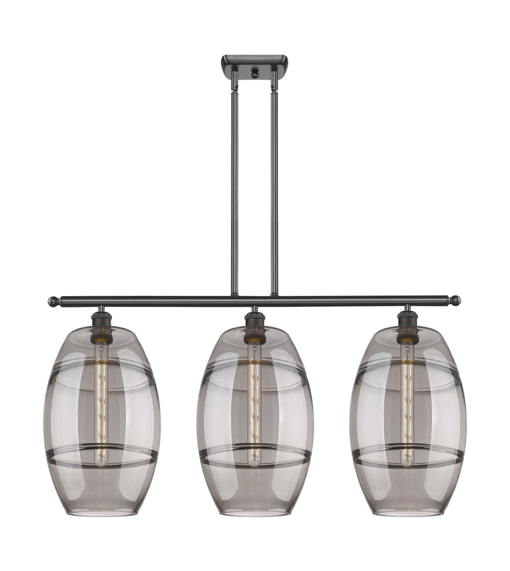 Innovations Lighting Vaz 10" Island Light - Oil Rubbed Bronze Linear Chandeliers Innovations Lighting Light Smoke ; Glass Type: Smoked  