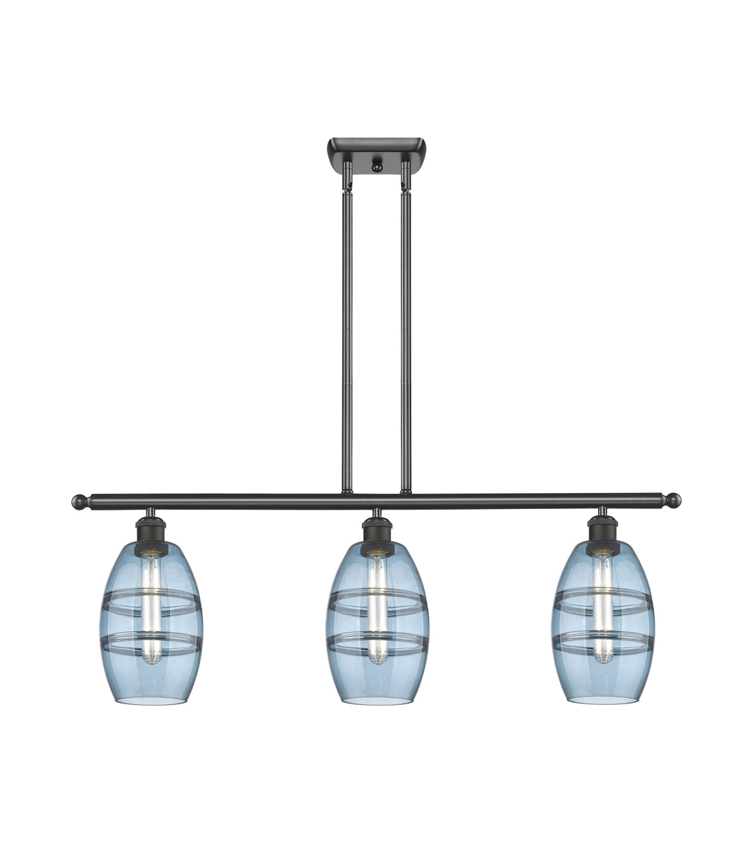 Innovations Lighting Vaz 6" Island Light - Oil Rubbed Bronze Linear Chandeliers Innovations Lighting Blue  ; Glass Type: Blue  