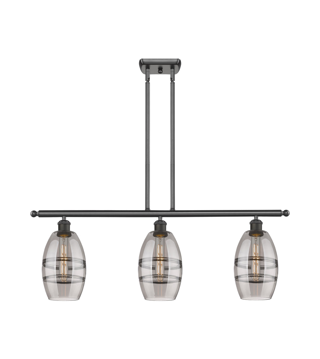 Innovations Lighting Vaz 6" Island Light - Oil Rubbed Bronze Linear Chandeliers Innovations Lighting Light Smoke ; Glass Type: Smoked  