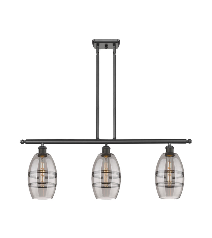 Innovations Lighting Vaz 6" Island Light - Oil Rubbed Bronze Linear Chandeliers Innovations Lighting Light Smoke ; Glass Type: Smoked  