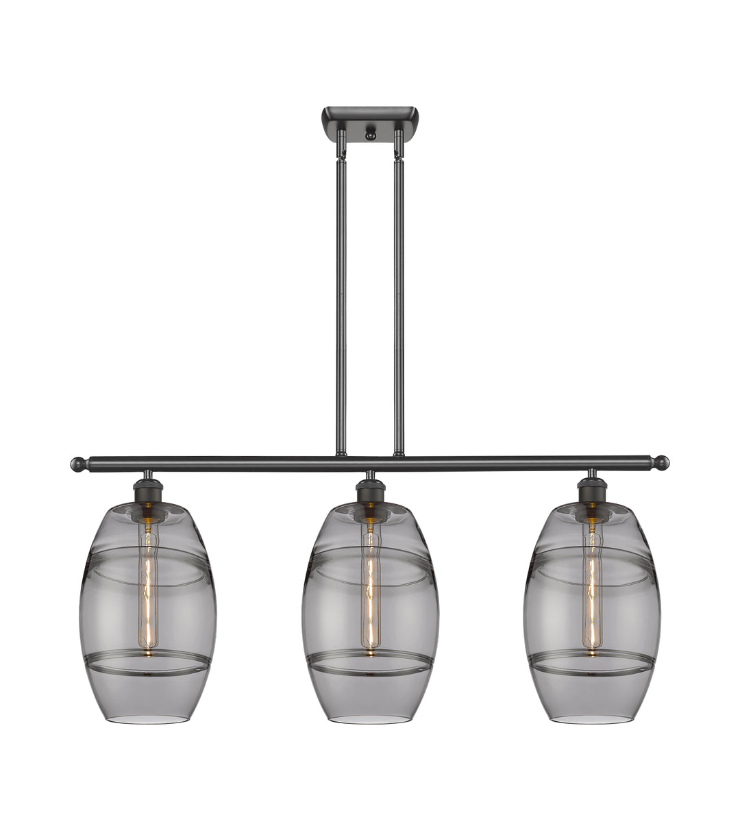 Innovations Lighting Vaz 8" Island Light - Oil Rubbed Bronze Linear Chandeliers Innovations Lighting Light Smoke ; Glass Type: Smoked  