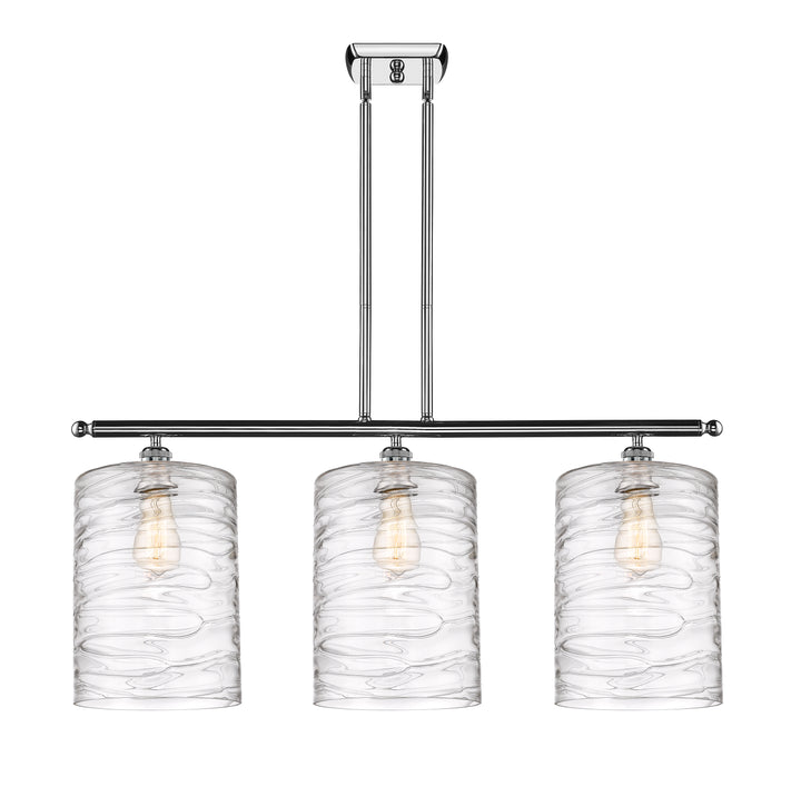 Innovations Lighting Cobbleskill 9" Island Light - Polished Chrome Linear Chandeliers Innovations Lighting Deco Swirl ; Glass Type: Clear  