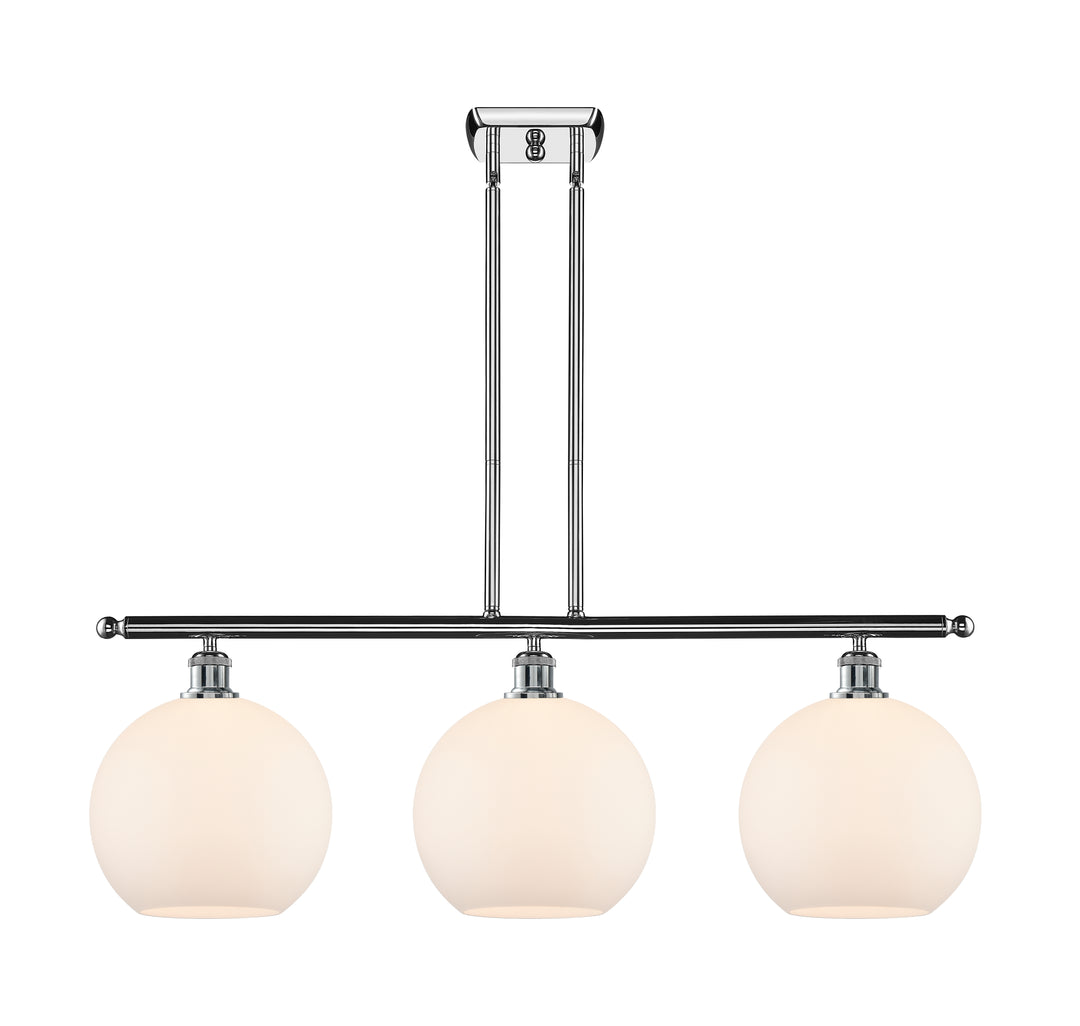 Innovations Lighting Athens 10" Island Light - Polished Chrome Linear Chandeliers Innovations Lighting Matte White ; Glass Type: White  