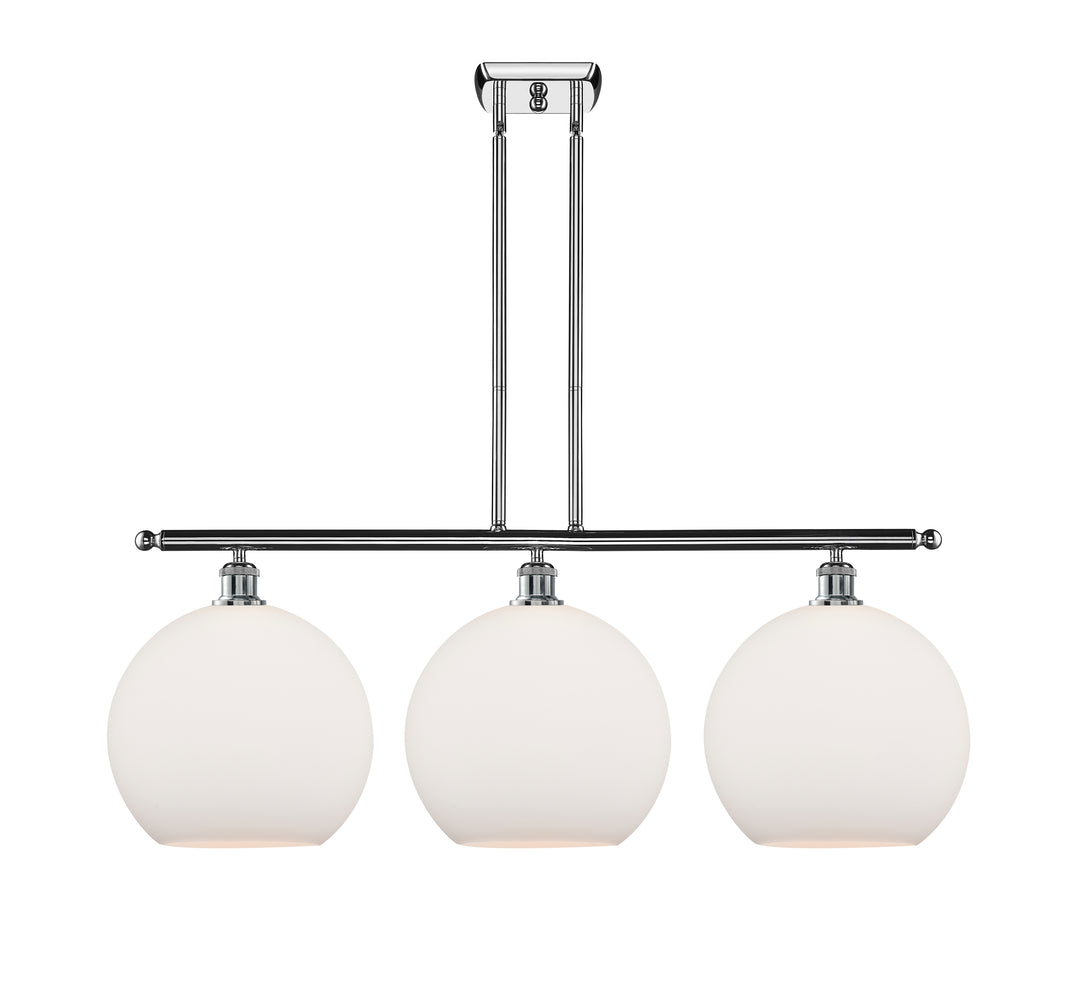 Innovations Lighting Athens 12" Island Light - Polished Chrome Linear Chandeliers Innovations Lighting Matte White ; Glass Type: White  