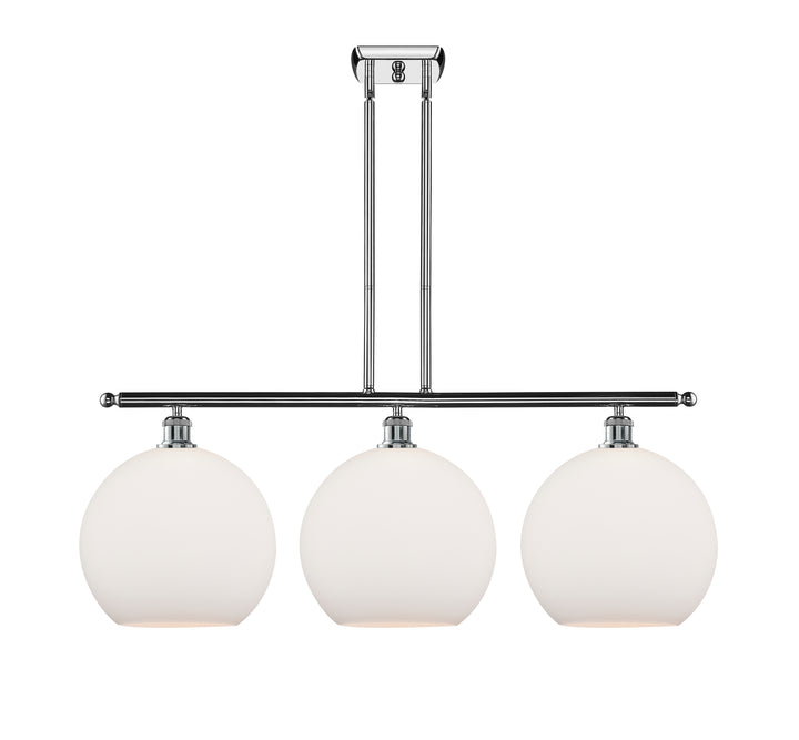 Innovations Lighting Athens 12" Island Light - Polished Chrome Linear Chandeliers Innovations Lighting Matte White ; Glass Type: White  