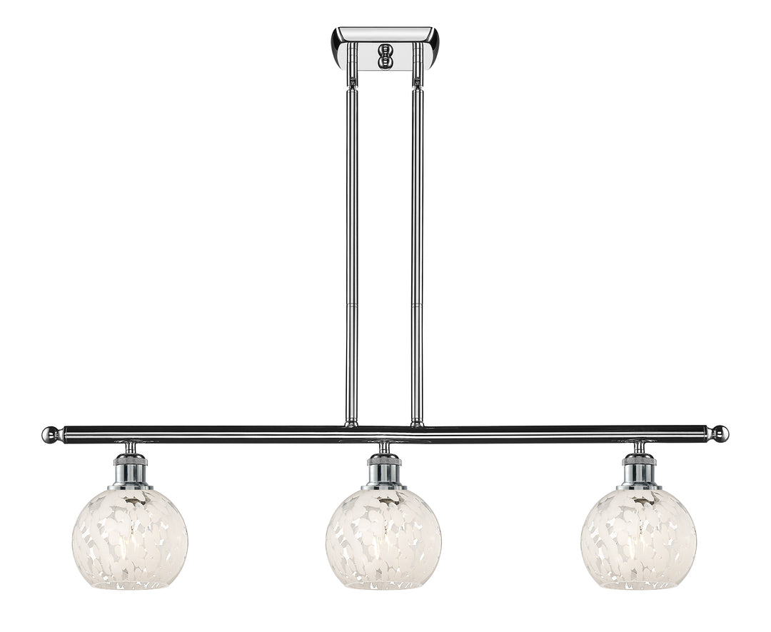 Innovations Lighting White Mouchette 6" Island Light - Polished Chrome Linear Chandeliers Innovations Lighting   