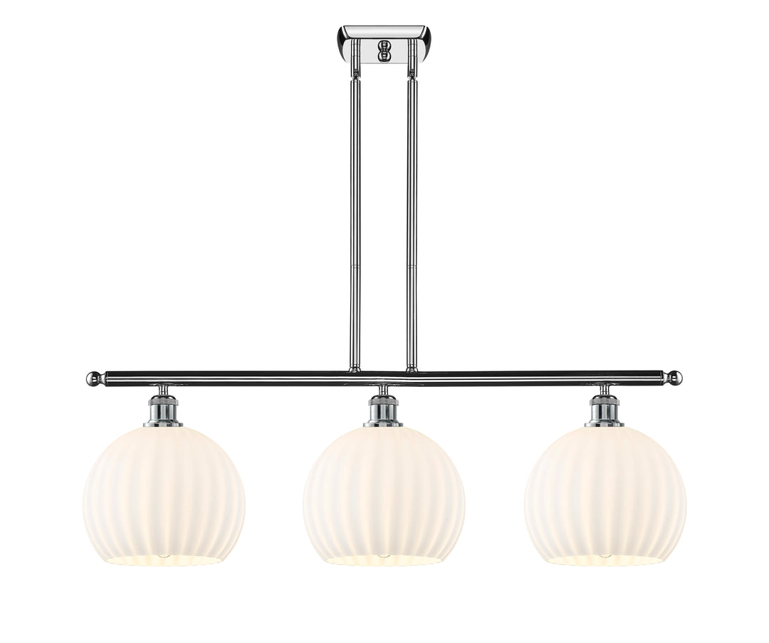 Innovations Lighting White Venetian 10" Island Light - Polished Chrome Linear Chandeliers Innovations Lighting White Venetian ; Glass Type: White  