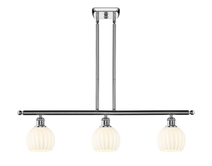 Innovations Lighting White Venetian 6" Island Light - Polished Chrome Linear Chandeliers Innovations Lighting   