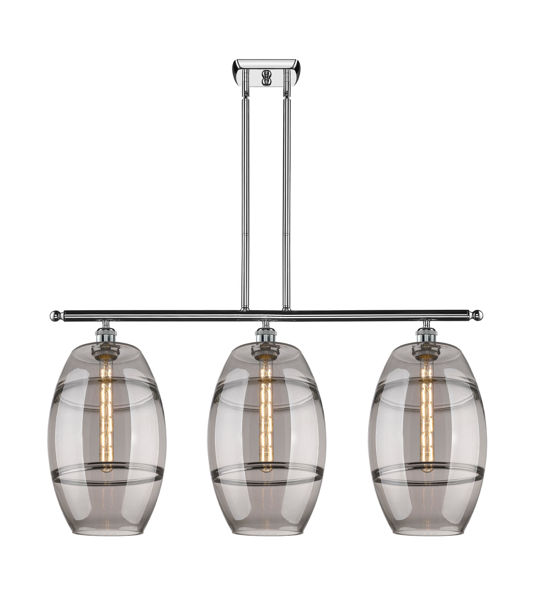 Innovations Lighting Vaz 10" Island Light - Polished Chrome Linear Chandeliers Innovations Lighting Light Smoke ; Glass Type: Smoked  