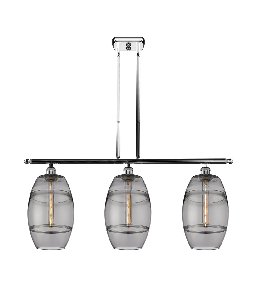 Innovations Lighting Vaz 8" Island Light - Polished Chrome Linear Chandeliers Innovations Lighting Light Smoke ; Glass Type: Smoked  